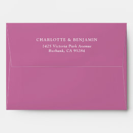 Pink Modern Custom Wedding 5.25x7.25 Envelope