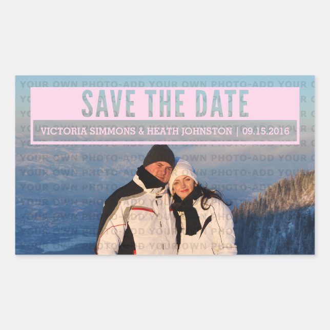 Pink Modern Cut Out Save the Date Stickers (Front)