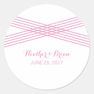 Pink Modern Deco Wedding Stickers