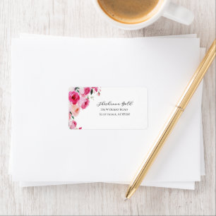 Pink Modern Floral Bat Mitzvah  Label