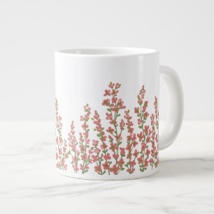 Pink Modern  Floral Blooms  Large Coffee Mug