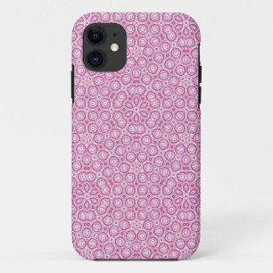 Pink modern geometric pattern fabric iPhone 11 case
