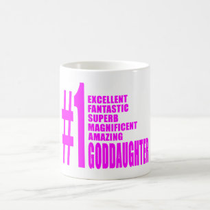 Pink Modern Goddaughters : Number One Goddaughter Coffee Mug