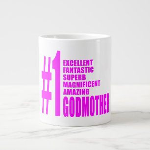 Pink Modern Godmothers : Number One Godmother Large Coffee Mug