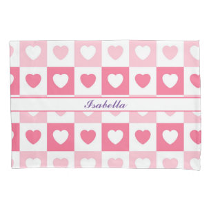 Pink Modern Heart Love Collection Pillowcase
