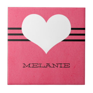 Pink Modern Heart Tile