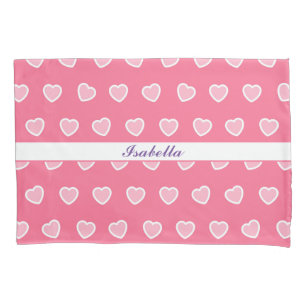 Pink Modern Heart Valentines Day Collection Pillowcase