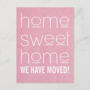 Pink Modern Home Sweet Home Postcard