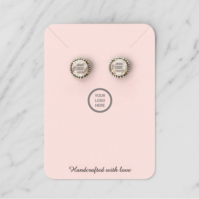 Pink Modern Minimal Necklace Earring Display Card (Creator Uploaded)