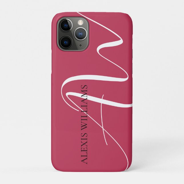 Pink Modern Minimalist Elegant Script Professional Case-Mate iPhone Case (Back)
