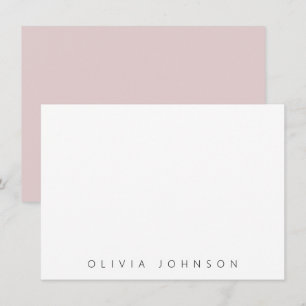 Pink Modern Minimalist Monogram Name Personalised Card