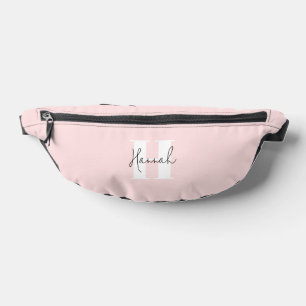 Pink Modern Minimalist Monogrammed Bum Bags