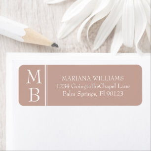 Pink Modern Minimalist Wedding Return Address Return Address Label