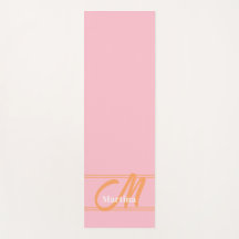 Pink Modern Monogram Initial Yoga Mat