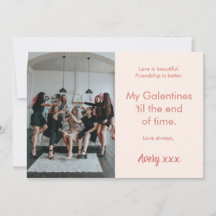 Pink Modern Photo Friendship Galentine's Day Card
