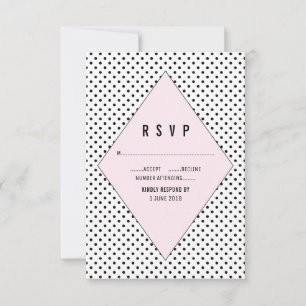 Pink Modern Polka Dots RSVP Card
