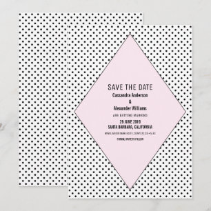Pink Modern Polka Dots Save the Date Invite