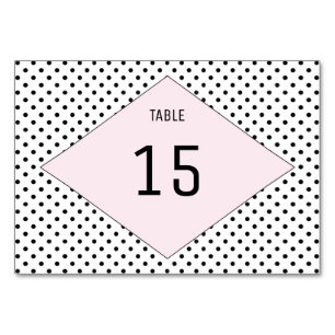 Pink Modern Polka Dots Table Card