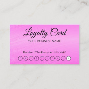 Pink Modern Professional Loyalty QR Code Business Card