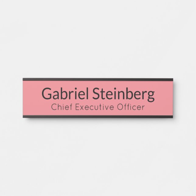Pink Modern Professional Office Door Sign (Front)
