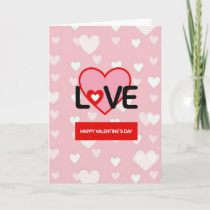 Pink Modern Romantic Valentines Day Card