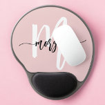 Pink Modern Script Girly Monogram Name Gel Mouse Pad<br><div class="desc">Elevate your workspace with the Pink Modern Script Girly Monogram Name Gel Mouse Pad. This stylish pad features a chic blush pink design with a sleek modern script monogram, adding a personalised touch to your desk. The gel-filled cushion provides comfortable wrist support, reducing strain during long hours of use. Made...</div>