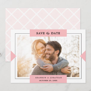 Pink Modern Simple Photo Save the Date