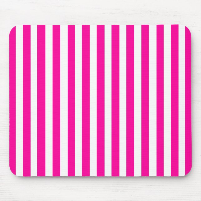Pink Modern Stripe Mouse Pad (Front)