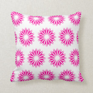 Pink Modern Sunbursts Cushion