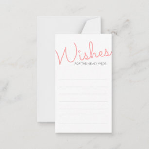 Pink Modern Typography Wedding Wishes Advice Card
