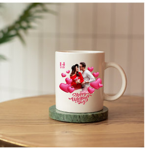 pink modern valentine`s day Two-Tone coffee mug