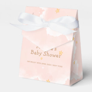 Pink Modern We Are On Cloud Nine Girl Baby Shower Favour Box