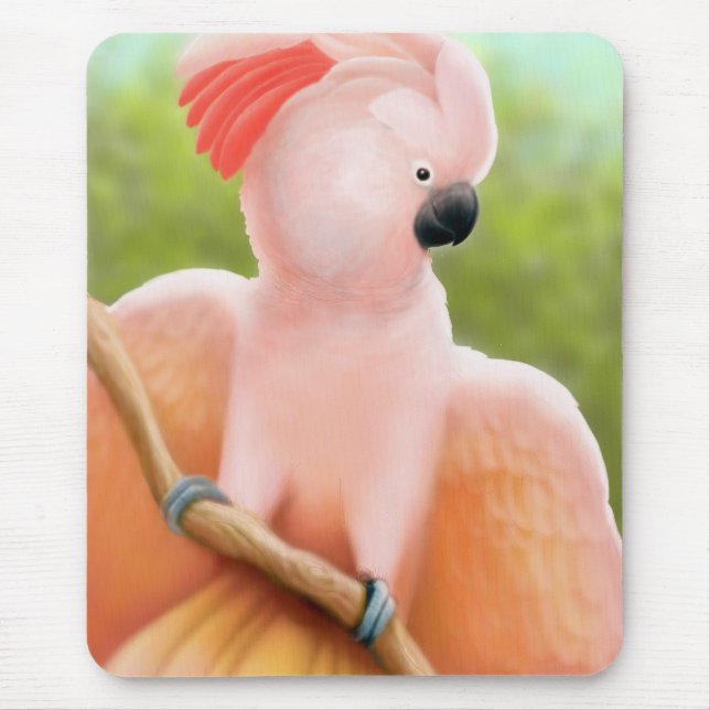 Pink Moluccan Cockatoo Mouse Pad (Front)