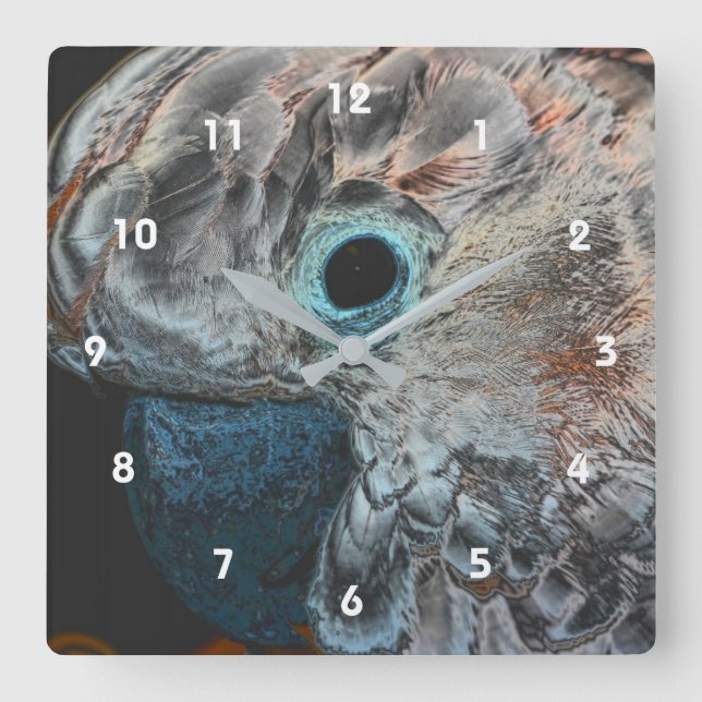 Pink Moluccan Cockatoo Parrot Art  Square Wall Clock (Front)