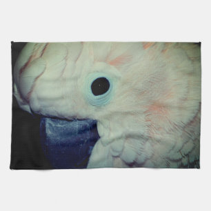 Pink Moluccan Cockatoo Parrot Close Up Tea Towel