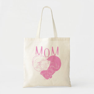 Pink MOM Heart Cats Tote Bag