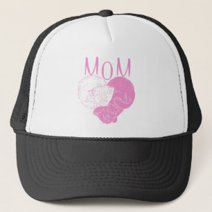 Pink MOM Heart Cats Trucker Hat
