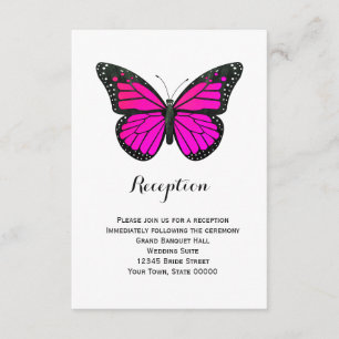 Pink Monarch Butterfly Reception Info Card