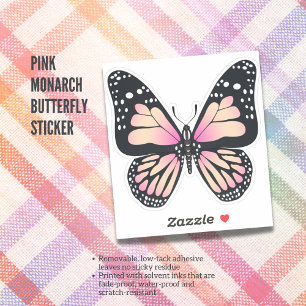 Pink Monarch Butterfly Sticker