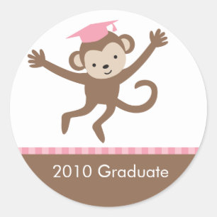 Pink Monkey Graduation Envelope Seals