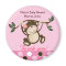 Pink Monkey Play Baby Shower Favour Magnet