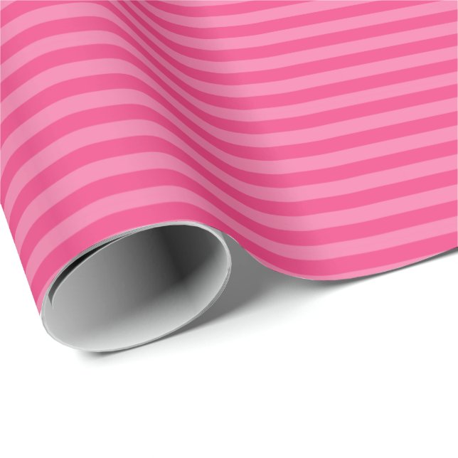 Pink Monochromatic Stripe Wrapping Paper (Roll Corner)