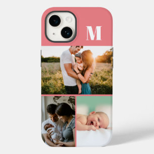 Pink Monogram 3 Photo collage Case-Mate iPhone 14 Case