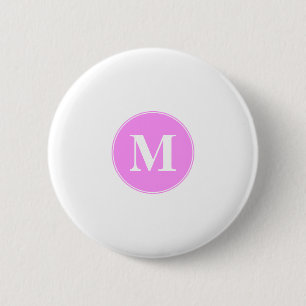 Pink Monogram 6 Cm Round Badge