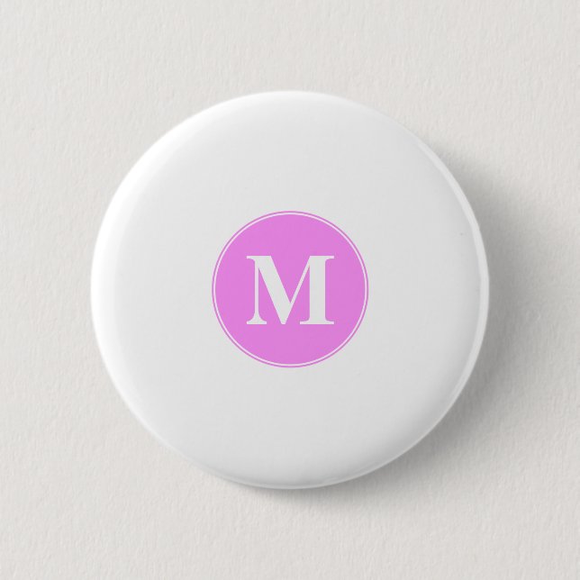 Pink Monogram 6 Cm Round Badge (Front)