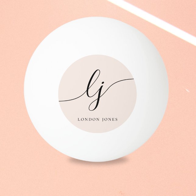 Pink Monogram and Name Personalised Ping Pong Ball (Creator Uploaded)