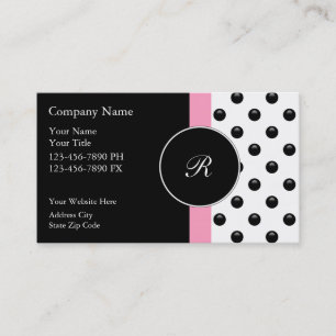Pink Monogram Business Cards
