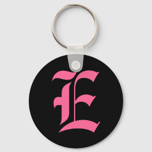 Pink Monogram E Key Ring