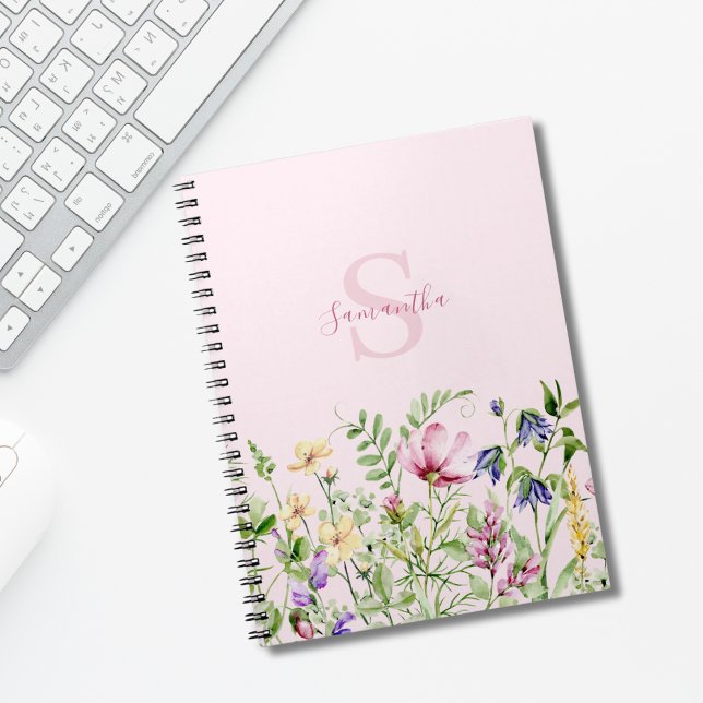 Pink Monogram Floral Notebook (Creator Uploaded)