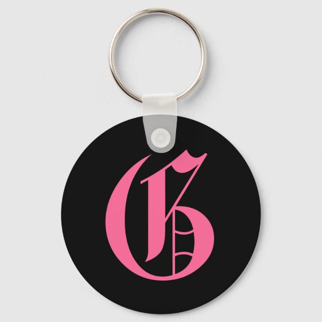 Pink Monogram G Key Ring (Front)